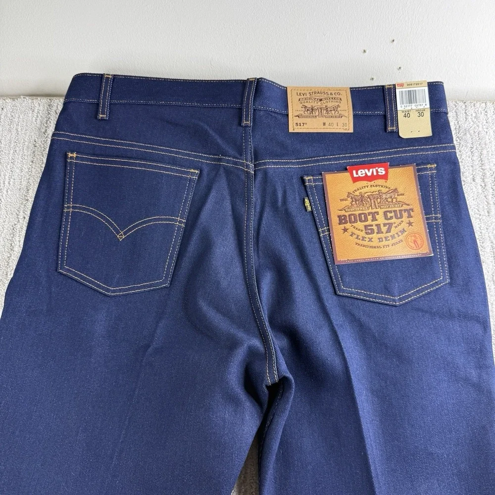 Vintage Levi's 517 Boot Cut Jeans Men's Size 40x30 Dark Wash Denim